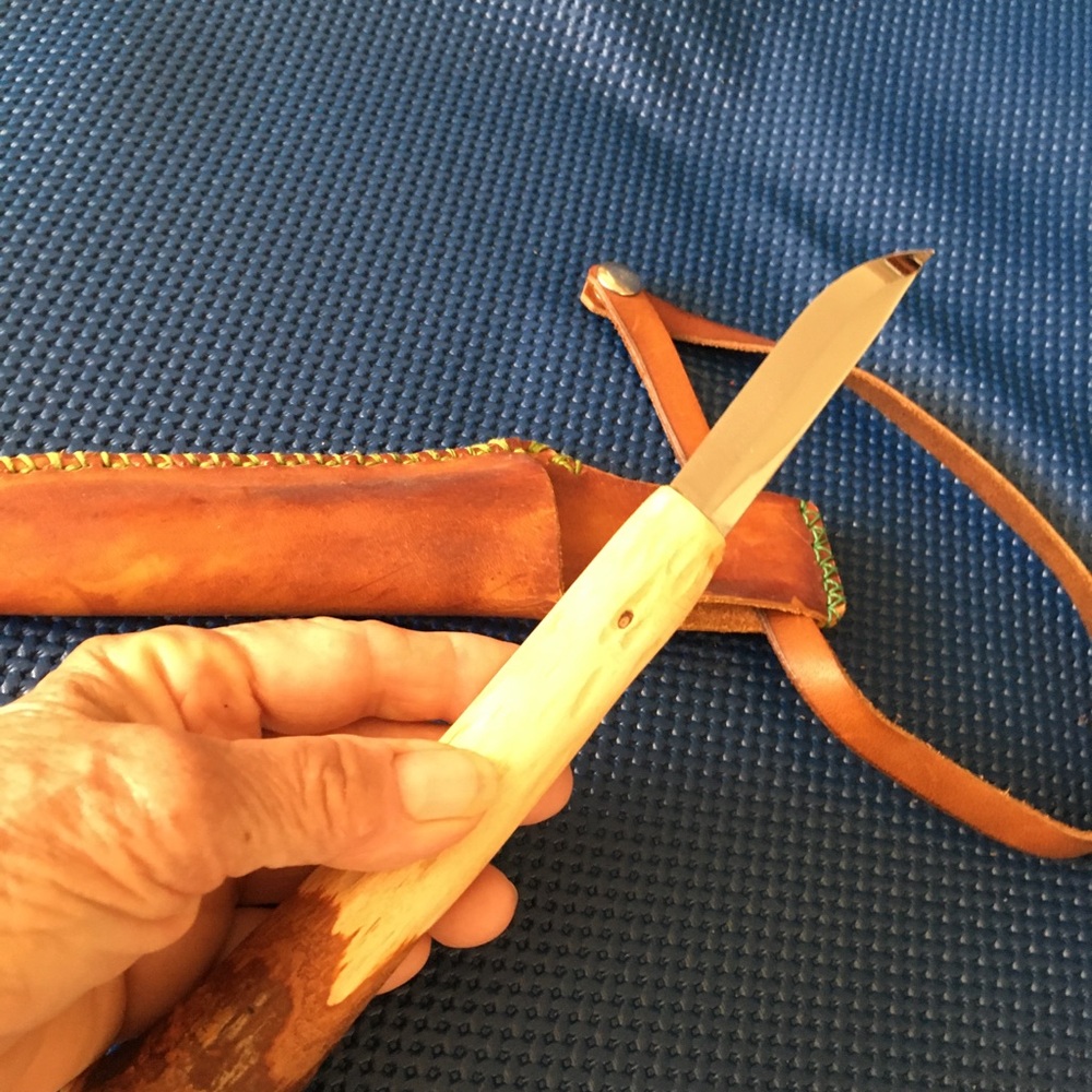 Handcrafted Wooden Handle Knife with Sheath